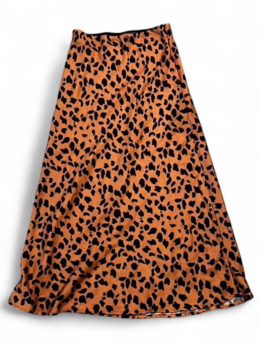 Urban Outfitters Rust and Black Animal-Print A-Line Skirt